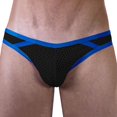 thumbnail image 2 of khonts,Men's Sexy Mesh Briefs Breathable Pouch Underwear Striped Elastic Waistband Classic Underpants Black M, 2 of 4