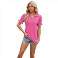 thumbnail image 1 of Blusas Informales Elegantes para Mujer, Camisas con Cuello de Solapa, Blusas de Verano Informales de Negocios A , Rosa Rosa S, 1 of 9