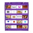 thumbnail image 1 of Organizador de bolsillo magnético, pequeño, mini cartel de doble cara para el aula, colgante en la pared para suministros del aula, morado, 1 of 5