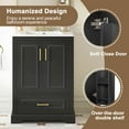 thumbnail image 4 of viswild 24" Bathroom Vanity with Sink, Freestanding Cabinet with Divided Drawer & Soft Close Doors, Door Storage Racks, Solid Wood Frame, Black, 4 of 13