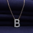 thumbnail image 4 of 18K Rose Gold Plated Initial Necklace | Moissanite Diamond Alphabet Necklace | Dainty Necklaces for Her | Letter "B" Pendant Necklace |18" + 2" Adjustable Chain, 4 of 6