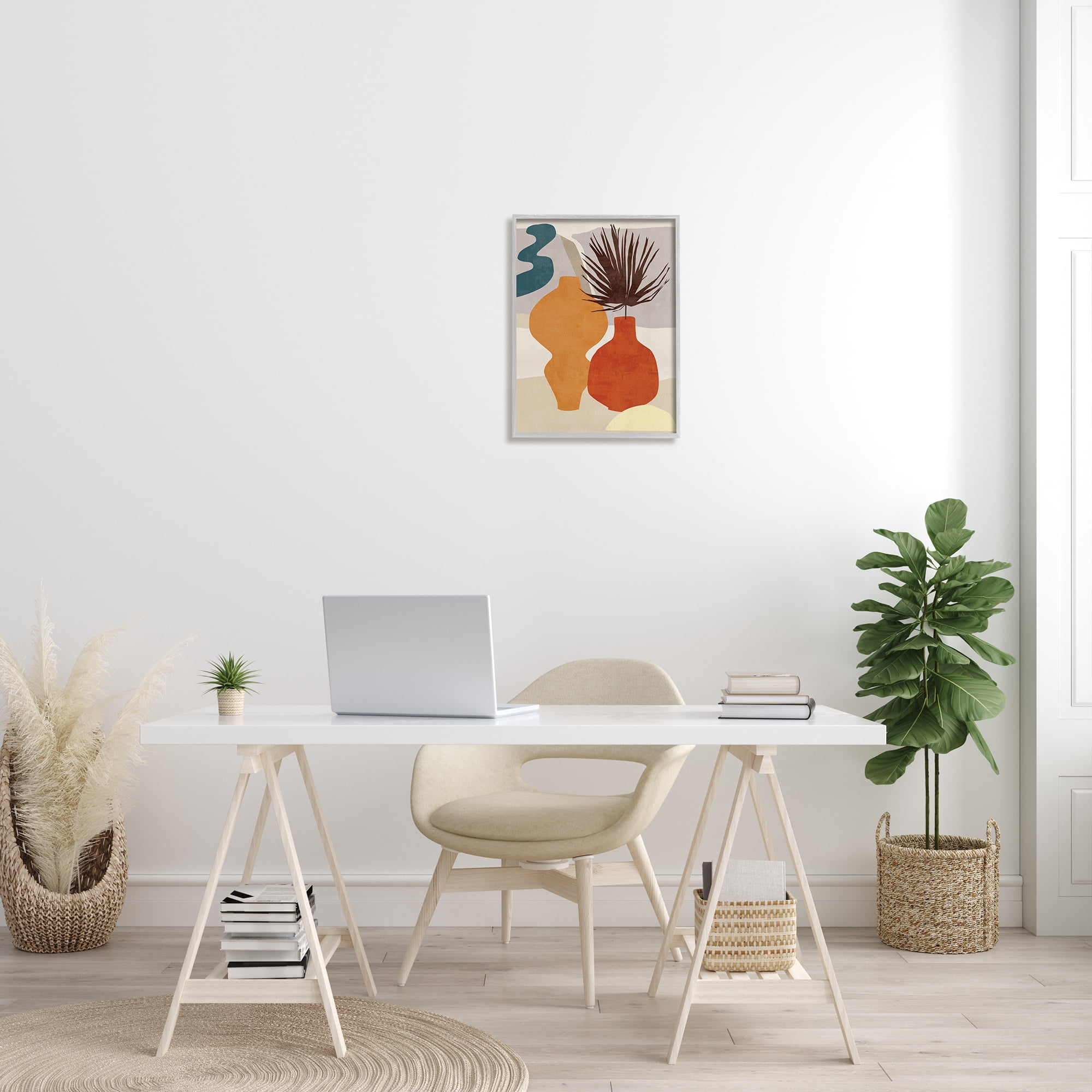 Stupell Industries Retro Decorated Vases Earth Tones Abstract Pottery, 16 x 20, Designed by Melissa Wang