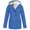Blue, variant on Hwmodou Rain Jacket Women Casual Solid Color Plush Jacket Outdoor Drawstring Buttons Plus Size Hooded Windproof Pockets Coat Simple Comfy Fit
