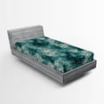 thumbnail image 2 of Ambesonne Retro Fitted Sheet, Vintage Abstract Pattern Plot, Twin XL Size, Dark Teal and Cadet Blue, 2 of 5
