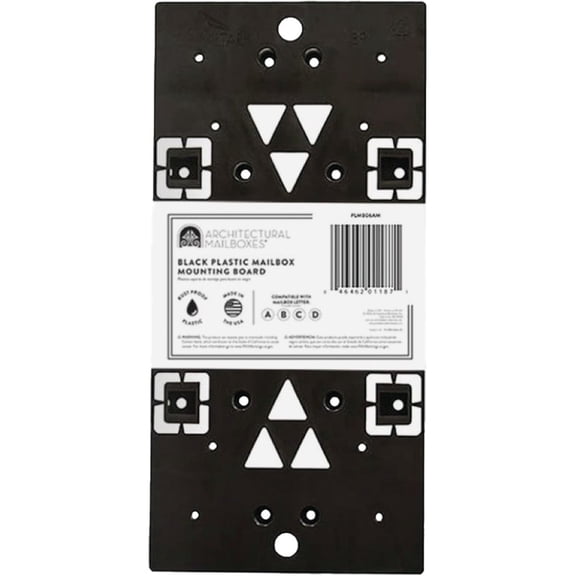 Gibraltar Mailboxes Universal Mailbox Mounting Bracket Molded Plastic Black, Mounting Bracket, PLMB0060