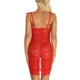 thumbnail image 2 of HAPIMO Plus Size Lingerie Bow Pajamas S-6XL Exotic Nightwear Nightgown Lace Mesh Sheer Lingerie Exquisite Sleepwear Mini Babydoll Dress Red XXL, 2 of 8