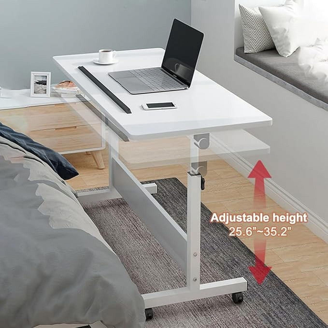 WXJHL Rolling Desk Adjustable Height,Rolling Computer Cart,Portable Laptop Desk,Small Adjustable Home Office Desk,Rolling Laptop Desk,Small Portable Desk