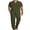 Army Green, variant on Mens Linen Suits 2 Piece Set Casual Loose Pants Vacation Beach Outfits Short Sleeve Island Shirt Resort