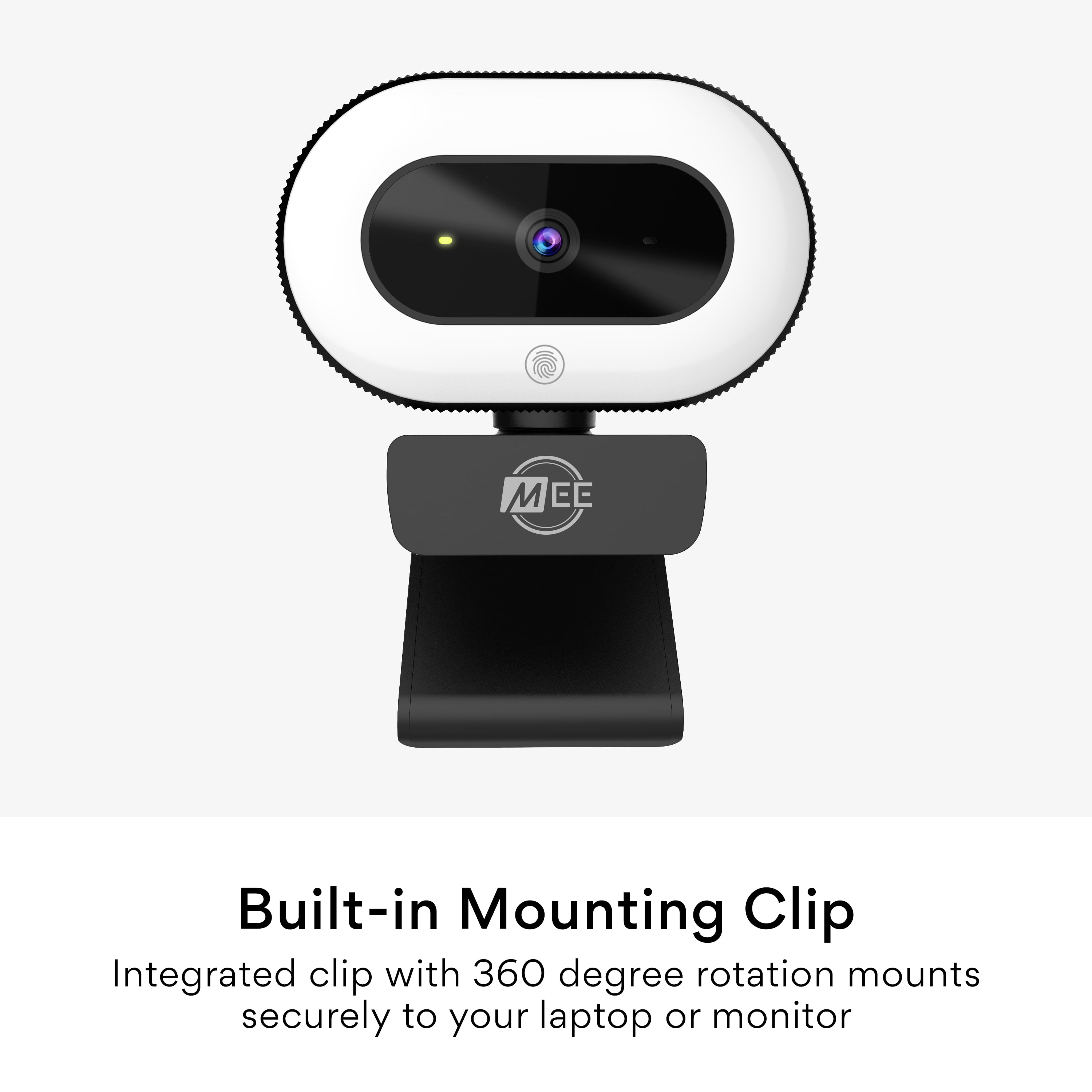 Restored MEE audio 1080p HD USB Webcam with Built-In LED Light, Autofocus, and Microphone (Refurbished)