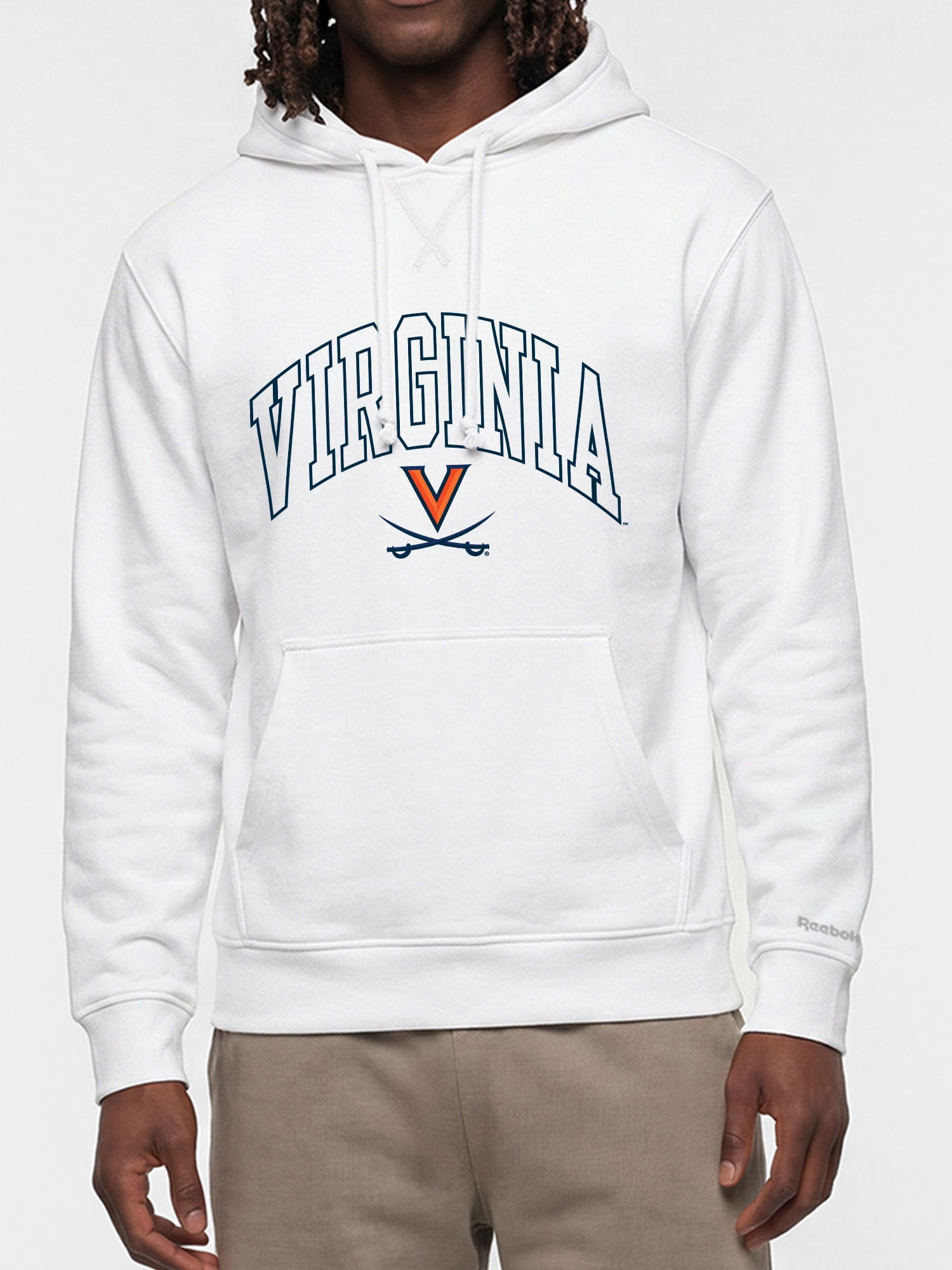 Virginia Cavaliers Reebok Mens White Hooded Sweatshirt