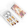 thumbnail image 4 of Picia Geometry Dash Pattern Toddler Utensils, Children's Knife, Fork And Spoon Set,Kids Silverware Set with Handle, 430 Stainless Steel, 4 of 8