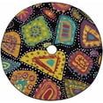 thumbnail image 1 of FMSHPON Pattern in Aboriginal Style Xmas Christmas Tree Skirt Stand Mat for Holiday Party Decoration Indoor Outdoor 48 inches, 1 of 3