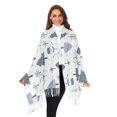 thumbnail image 3 of FORMRS Womens Scarf Winter Soft Long Big Warm Shawls Wrap Tassel Scarves, Cute Snowmen, 3 of 9