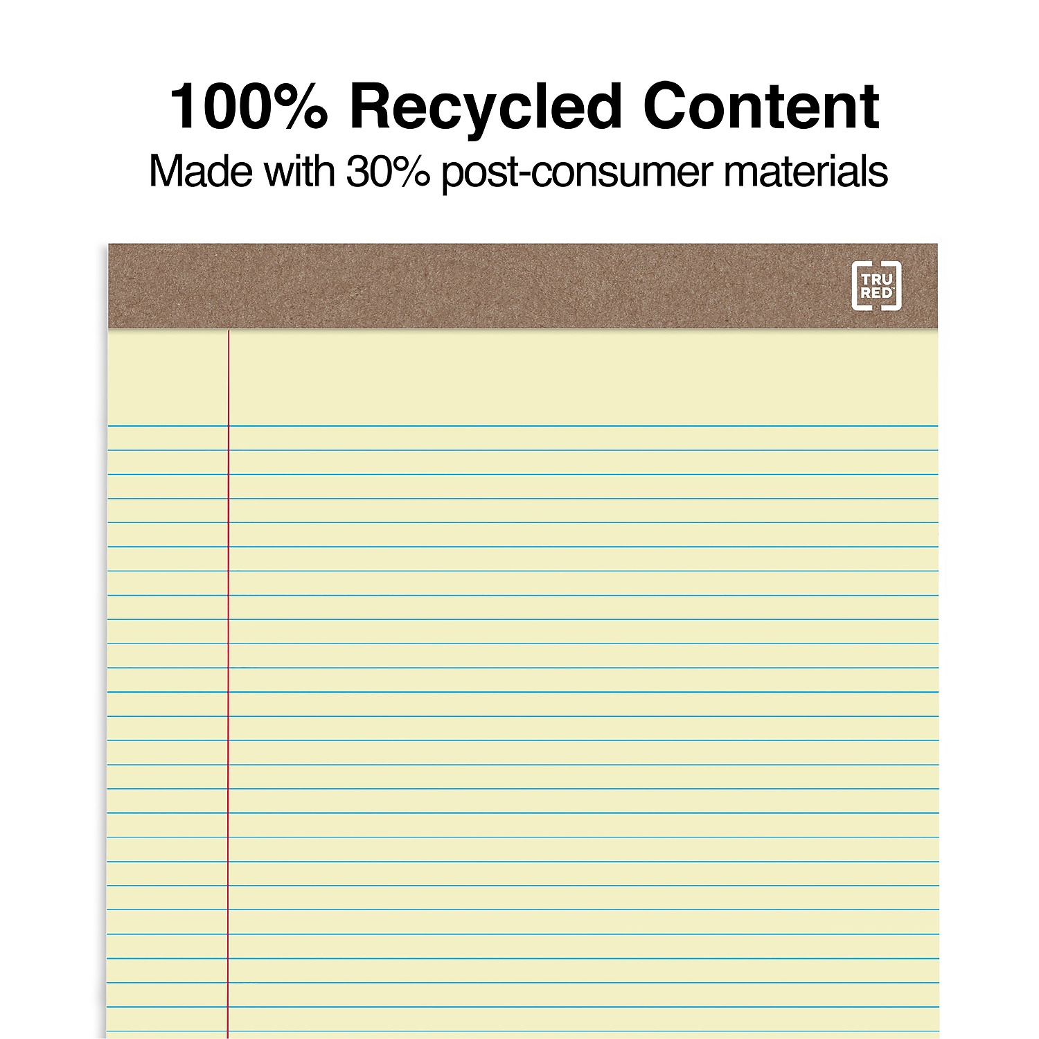 MyOfficeInnovations Notepads 8.5" x 11.75" Narrow Yellow 50 Sh./Pad 12 Pads/PK 354743