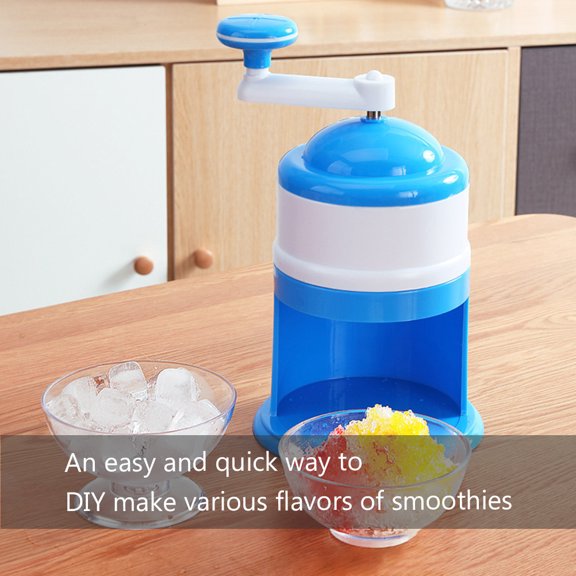 RENACLIPY 1Pc Kitchen Manual Ice Chipper Blue with Non Slip Base Perfect for Shaved Ice and Snow Cones