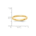 thumbnail image 3 of Auriga Fine Jewelry 14K Yellow Gold 2.5mm Half Round Wedding Band for Women Size 7, 3 of 5