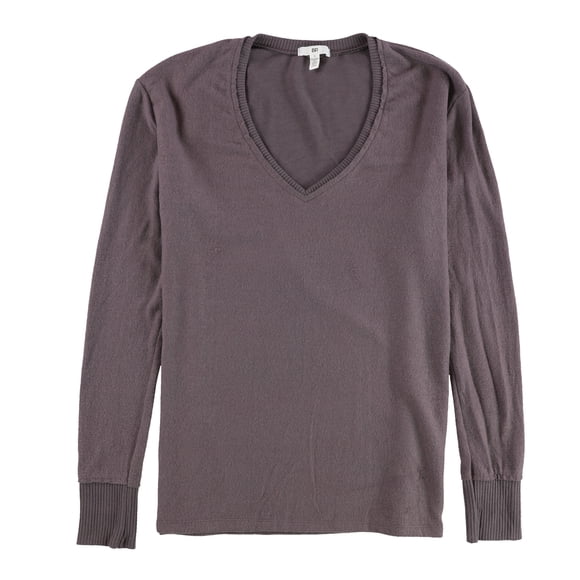 BP. Womens Solid V-Neck Pullover Sweater prplsyrup S