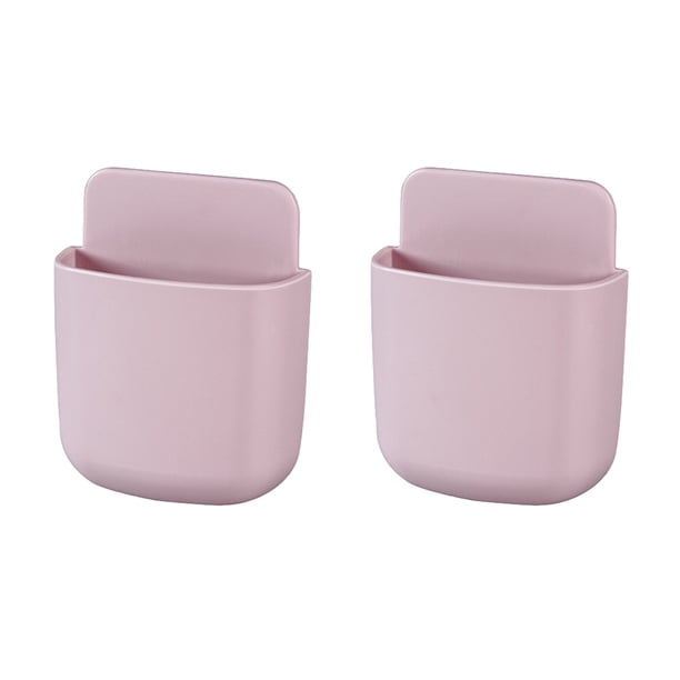 Cateissary Caja de almacenamiento de Control remoto de aire acondicionado de 2 piezas, contenedor de organización de tamaño pequeño, funda Almacenamiento y organización del hogar Rosado
