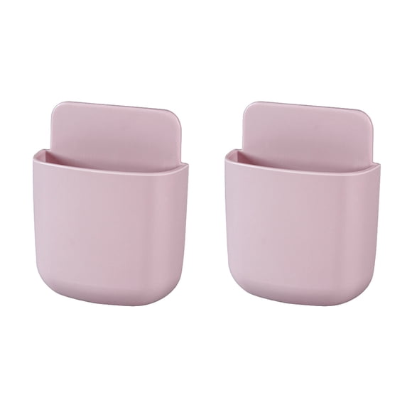 Wosthever Caja de almacenamiento para Control remoto de TV, 2 piezas, montaje en pared, contenedor de sujeción de tamaño pequeño, funda Almacenamiento y organización del hogar Rosado