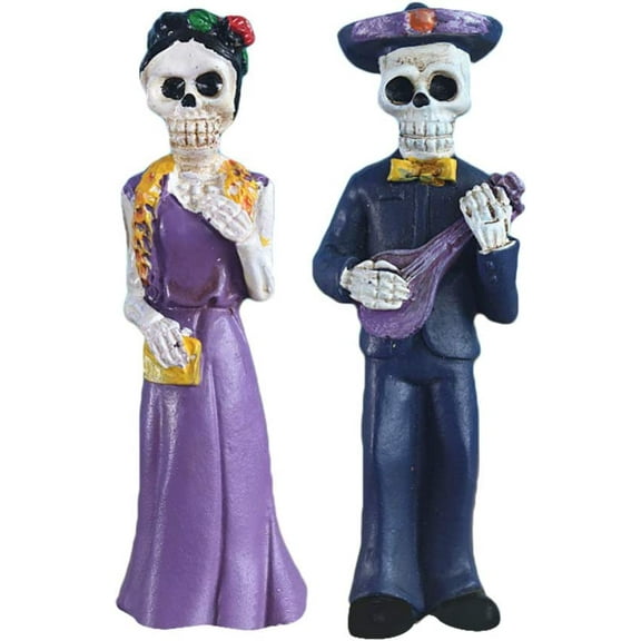 GF-Huinong Skeleton Couple Figurines Wedding Love Forever Day of the Dead Eternal Bride Groom Ornaments 2pcs