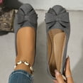 thumbnail image 7 of Women's Wide Width Flat Shoes - Ladies Pointed Toe Suede Slip On Office Ballet Flats Gray 6, 7 of 7