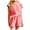 Pink, variant on RMGVDSD Women 2 Piece Outfits Summer Sports Suit Round Neck Short Sleeve Tops Blouses And Shorts Sets With Pockets Daily Casual Workout Sets