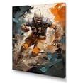thumbnail image 2 of Designart "Fragmented Plays Grey Football wall decor" Sports Wall Art Living Room, 2 of 5