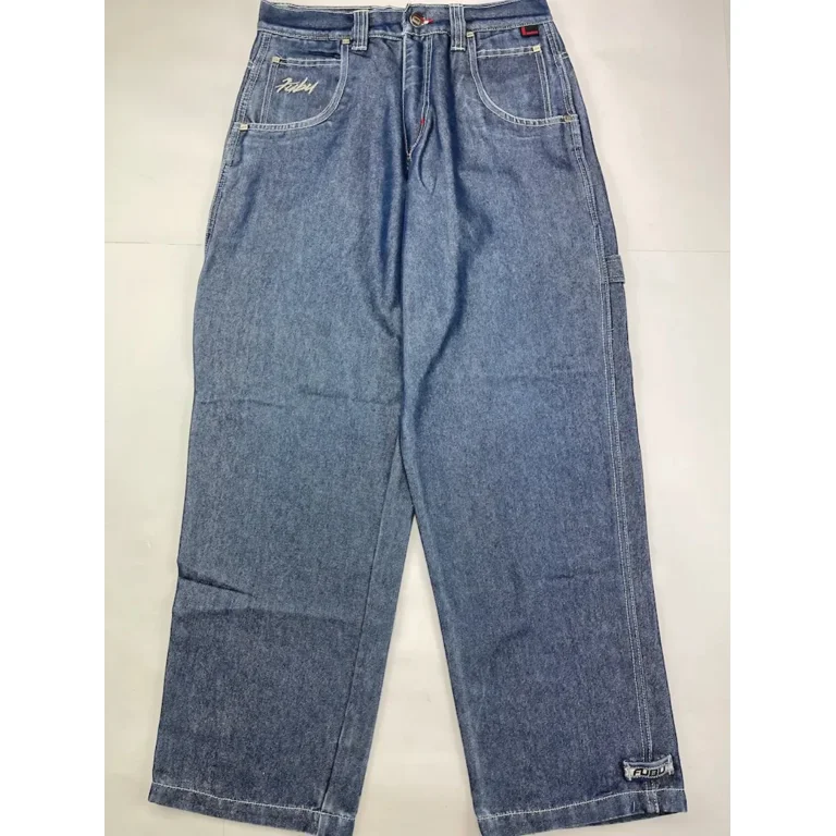 FUBU Jeans Men Y2K Hip Hop Letter Graphics Vintage Baggy FUBU Jeans Men Y2K Hip Hop Letter Graphics Vintage Baggy