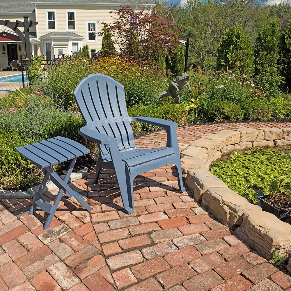 Adams 258429 Quik Fold Patio Side Table, Resin, Bluestone - Quantity 1