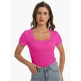 thumbnail image 3 of Women Casual Long Sleeve Slim Scoop Neck Fit T Shirts Basic Tee Tops Crew, 3 of 5