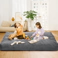 thumbnail image 2 of Convertible corduroy bean bag chair cama-washable cover floor sofa para adults-giant bean bag in light gris, 2 of 7