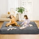 thumbnail image 3 of Qinaqin Convertible Corduroy Bean Bag Chair Cama cm de Anchoashable Cover Floor Sofá para Adults Giant en Light Gris, 3 of 7