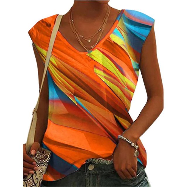 Mode Femme T-shirt à Manches Courtes Col en V Été Décontracté