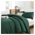 thumbnail image 4 of TiaGOC Queen Comforter Set Emerald Green, 3pcs (1 Boho Dark Forest Green Comforter & 2 Pillowcases), All Season Blanket Lightweight Bedspreads Quilt, 4 of 9