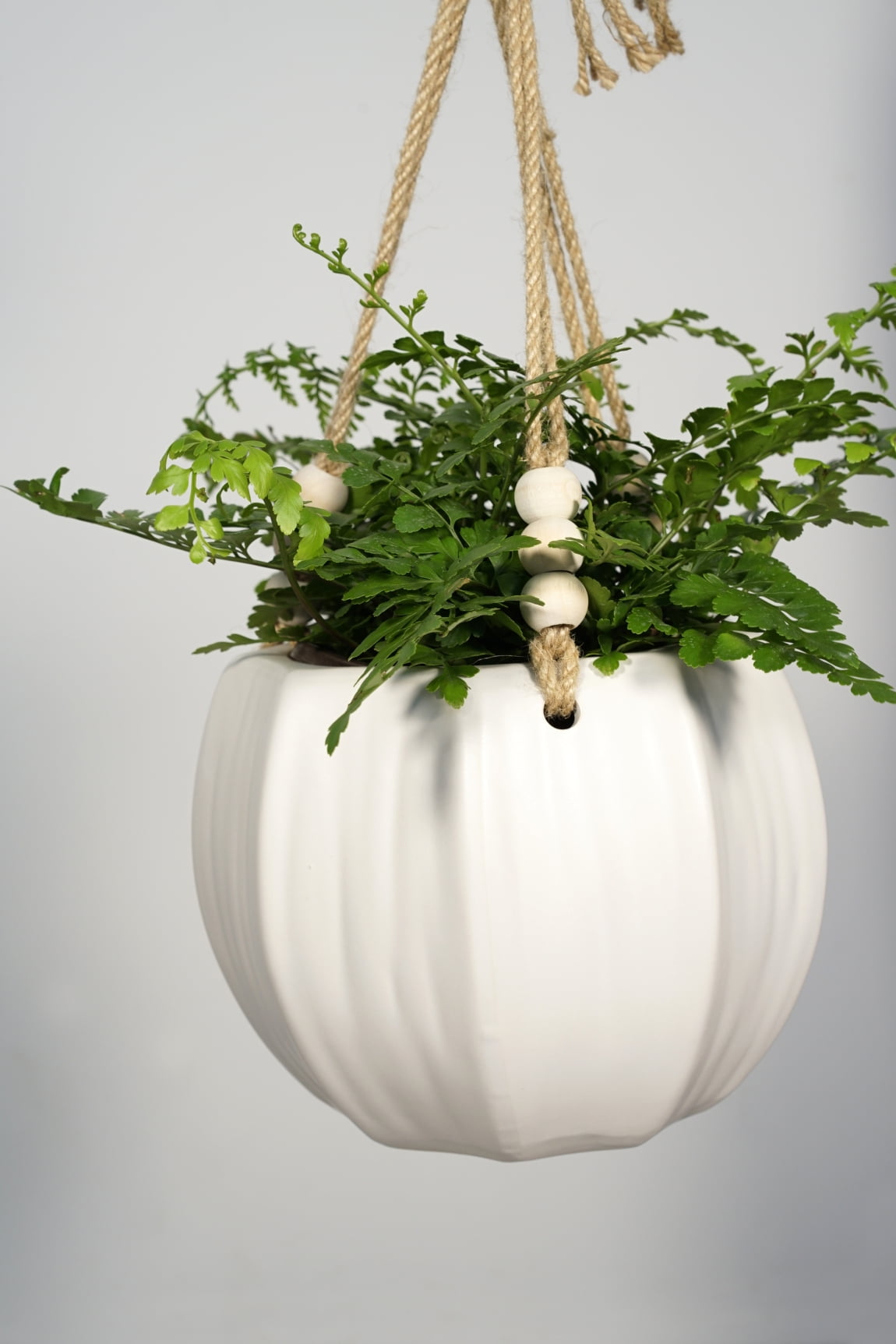 Large Hanging Planter Pot in Matte White 
