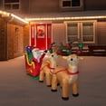 thumbnail image 2 of Northlight 8' Inflatable Santa's Sleigh and Reindeer Outdoor Christmas Decoration, 2 of 5