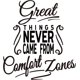 thumbnail image 3 of Pegatina de pared de PVC con frases inspiradoras: "Las cosas buenas nunca surgen de la zona de confort". Letras artísticas. Adhesivo autoadhesivo., 3 of 3