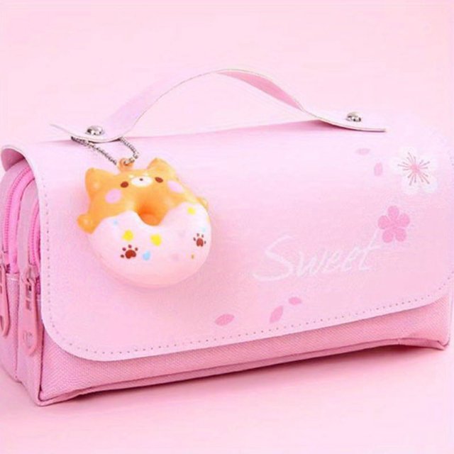 1pc Cute Pencil Case: Large Capacity Multi-Functional Stationery Organizer for Stress-Free Organization - Suitable for Men & Women!