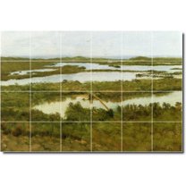Ceramic Tile Mural-Albert Bierstadt Country Painting 1. 25.5" w x 17" h using (24) 4.25 x 4.25 ceramic tiles