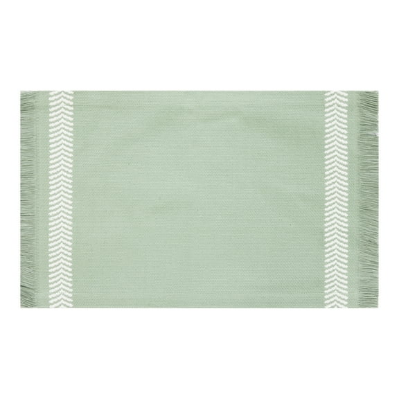 Mainstays Global Woven Cotton Table Place Mat - Hedge Green - 14" x 19", 1 Piece