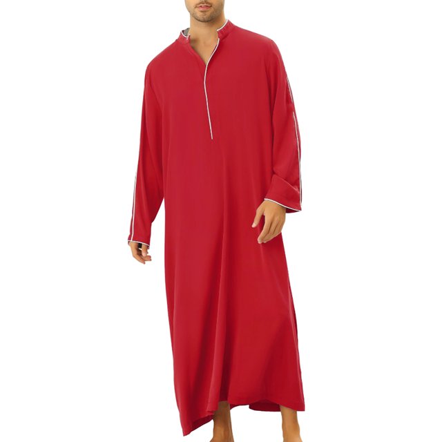 Mens Arabia Casual Long Sleeve Pocket Loose Robe Shirt Muslim Robe Men Shirts