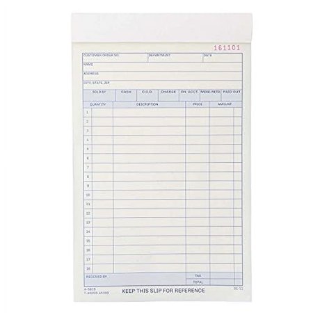 Lot45 Invoice Books 2 Part Carbonless Sales Order Book 3pk, 8.4x5.6in Purchase Order Book 2 Part Order Form, 50 per Book