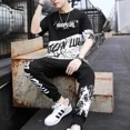 thumbnail image 4 of Trajes deportivos Chándal con alfabeto, ropa para correr, ropa para hombre, camiseta blanca, ropa deportiva para hombre, conjuntos de pantalones, elegante oferta superior 2025, novedad en XL, 4 of 4