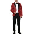 thumbnail image 2 of INSPIRE CHIC Men's Sequin Suit Jacket Sparkly Party Show Glitter Sports Coat, 2 of 6