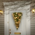 thumbnail image 2 of CC Christmas Decor 36" Lighted Golden Colored and Green Christmas Tree Topper - Clear Lights, 2 of 3