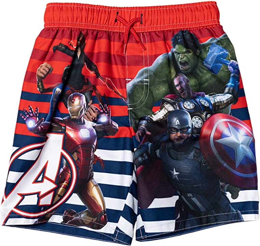 4-5 Yrs, Avengers 2 Piece Infant Boys Print Swim Set Swimwear Top Shorts 
