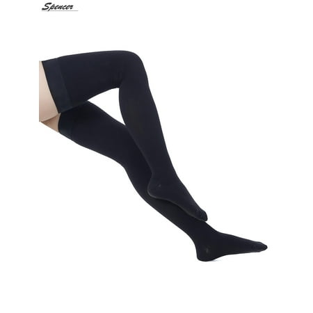 Spencer Sheer Thigh High Compression Stockings 20-30 mmHg with Silicone Band Closed Toe Treatment Swelling Socks