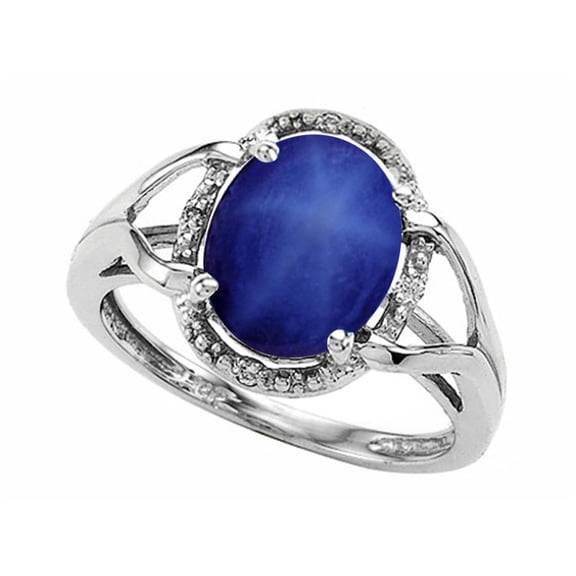 Tommaso Design� Oval 10x8mm Created Star Sapphire Ring