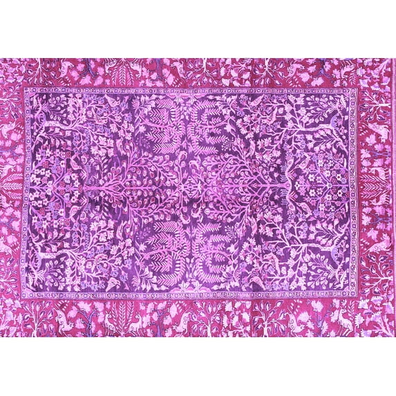 Ahgly Company Indoor Rectangle Persian Purple Traditional Area Rugs, 5' x 8'