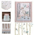 thumbnail image 7 of Levtex Baby - Everly Crib Bed Set - Baby Nursery Set - Aqua Blush Grey Teal - Woodland Deer and Friends - 5 Piece Set Includes Quilt, Fitted Sheet, Diaper Stacker, Wall Decal & Bed Skirt/Dust Ruffle, 7 of 7